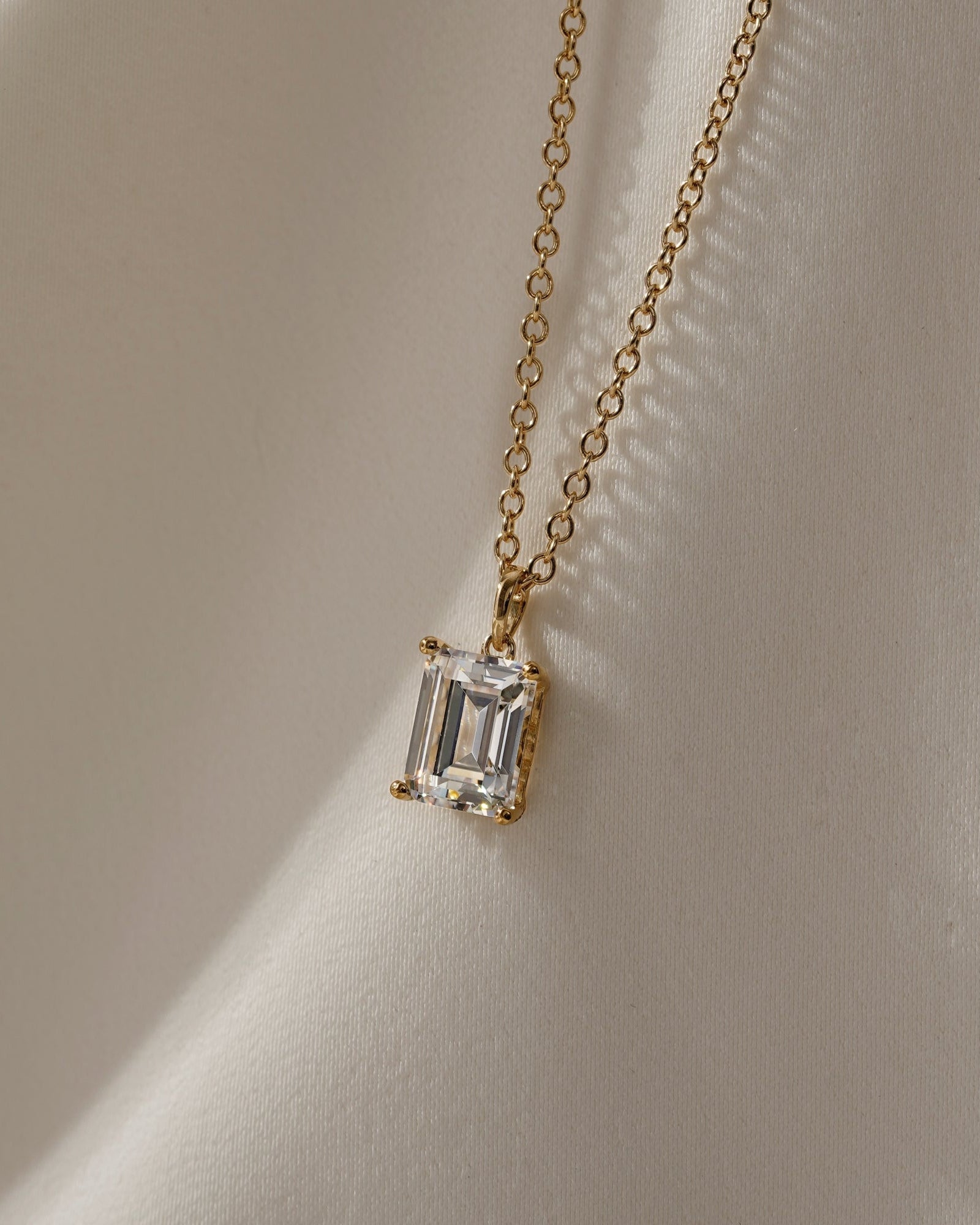 Lab-Grown Diamond 2.0 cttw Emerald Solitaire Necklace