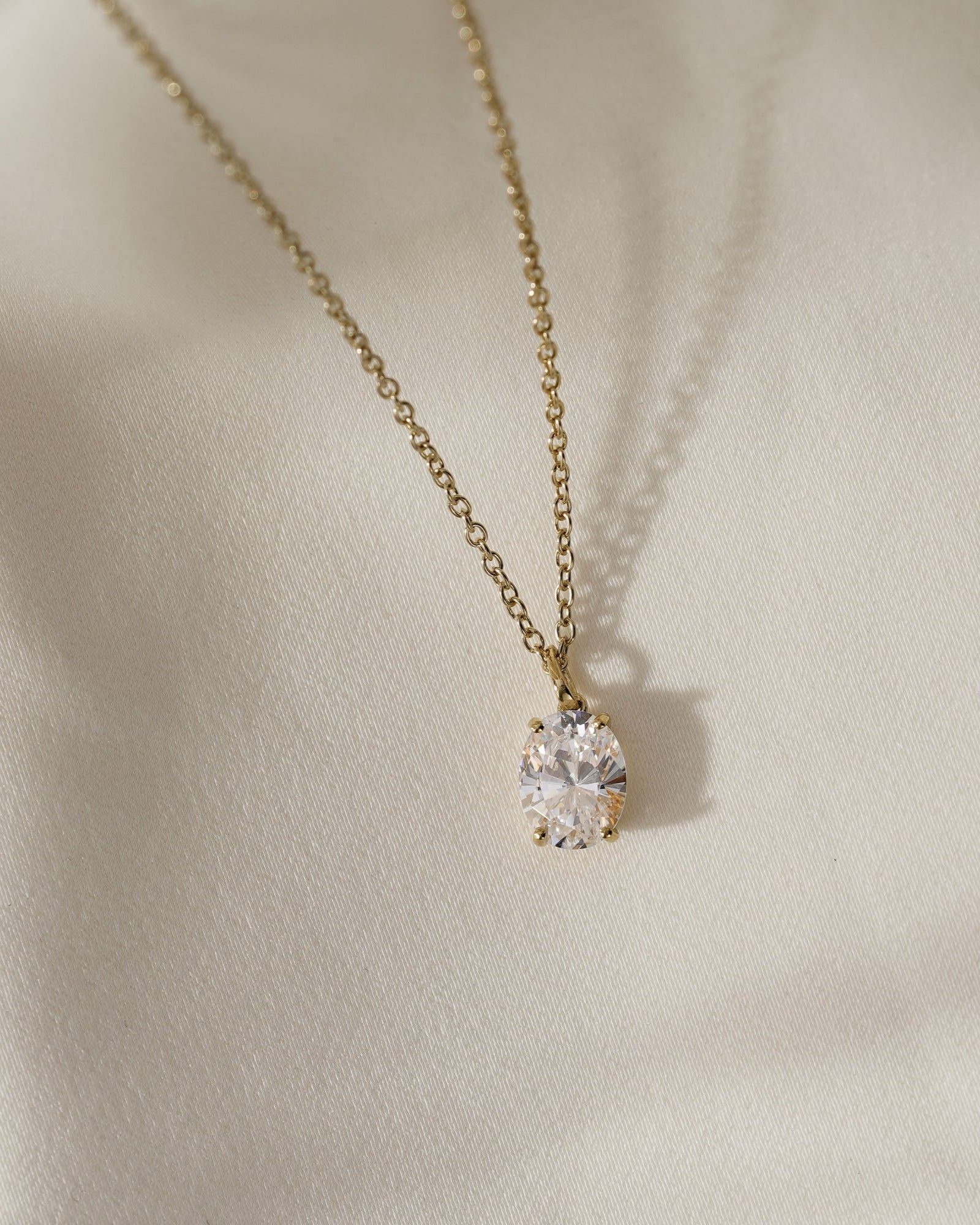 Lab-Grown Diamond 2.0 cttw Oval Solitaire Necklace