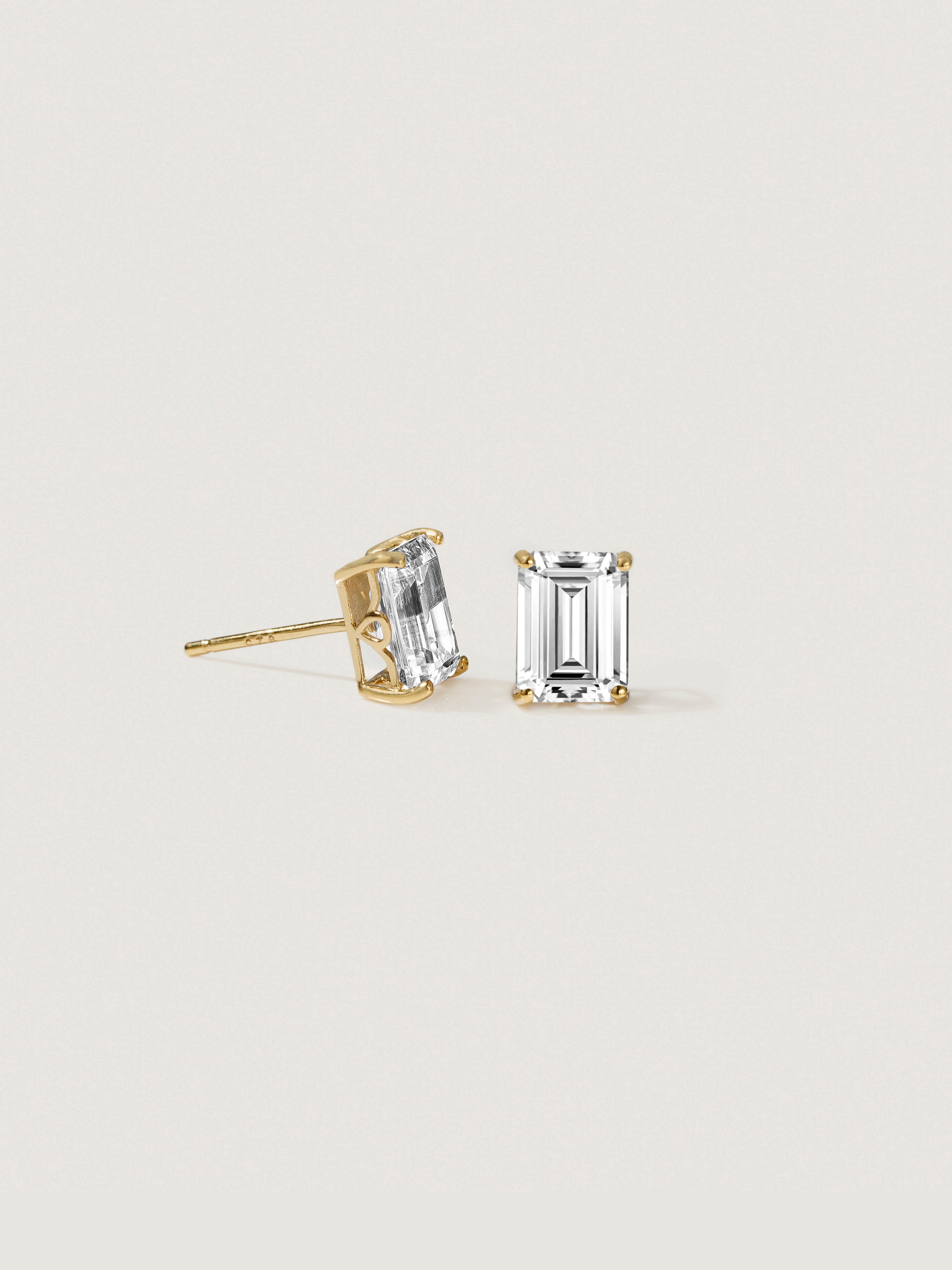 Lab-Grown Diamond 2.0 cttw Emerald Solitaire Earrings