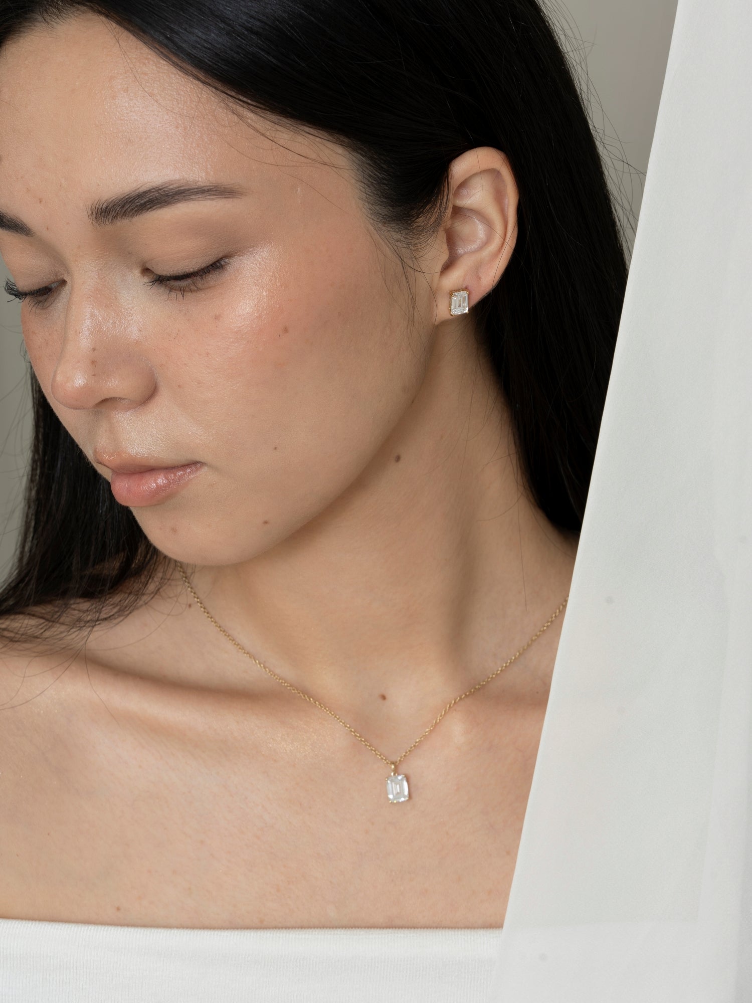 Lab-Grown Diamond 2.0 cttw Emerald Solitaire Earrings