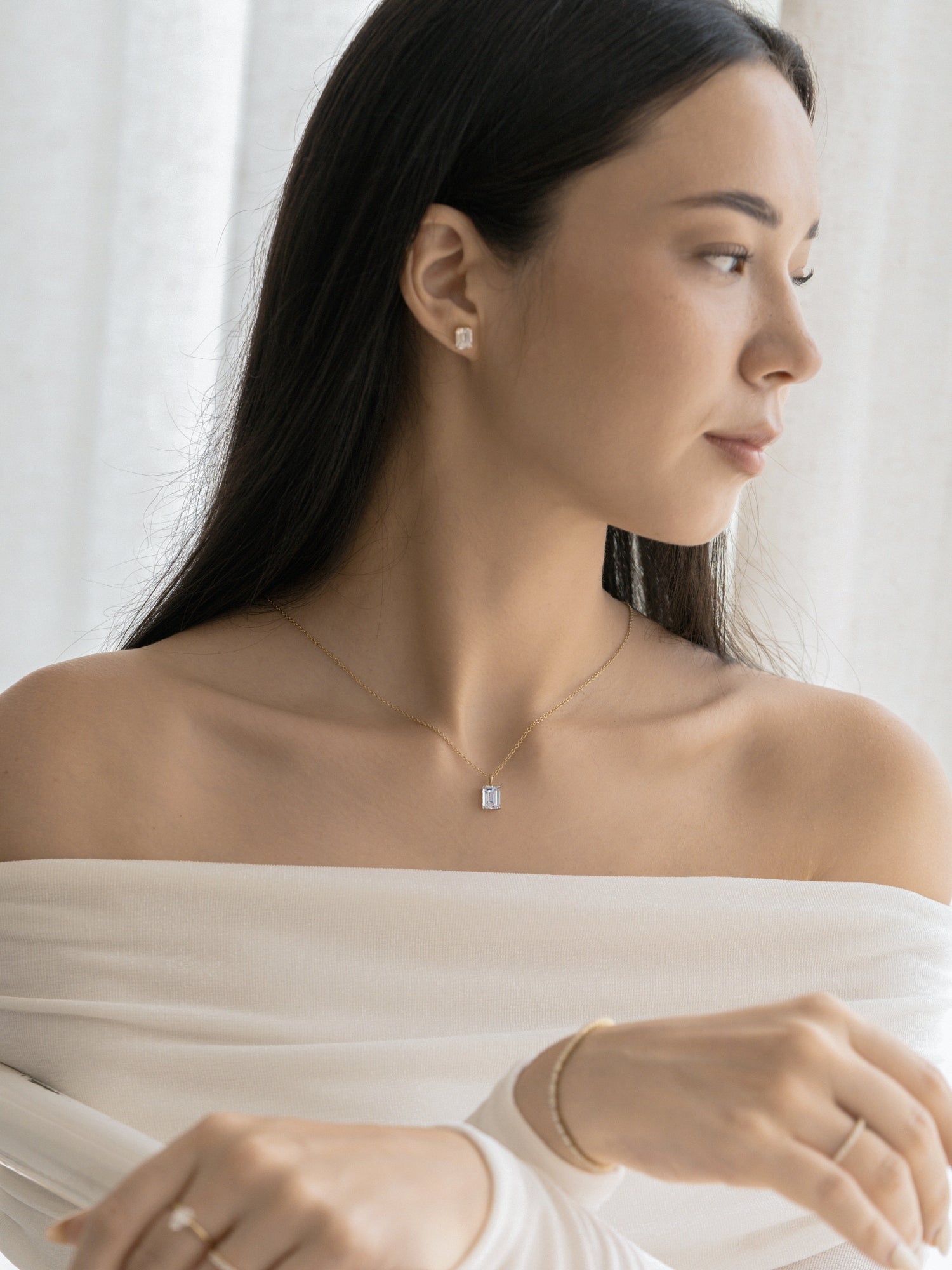 Lab-Grown Diamond 2.0 cttw Emerald Solitaire Necklace