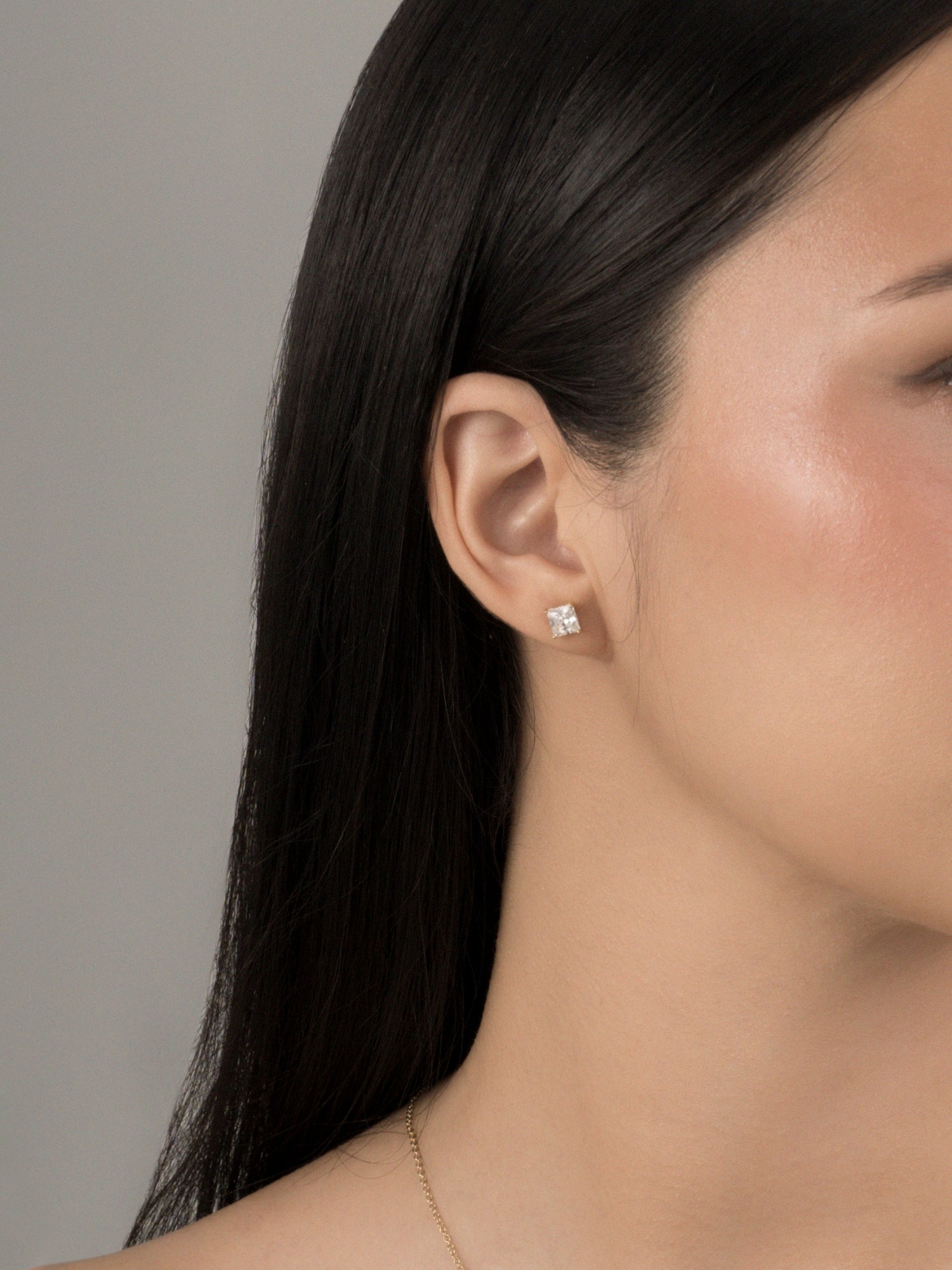 Lab-Grown Diamond 1.0 cttw Princess Solitaire Earrings