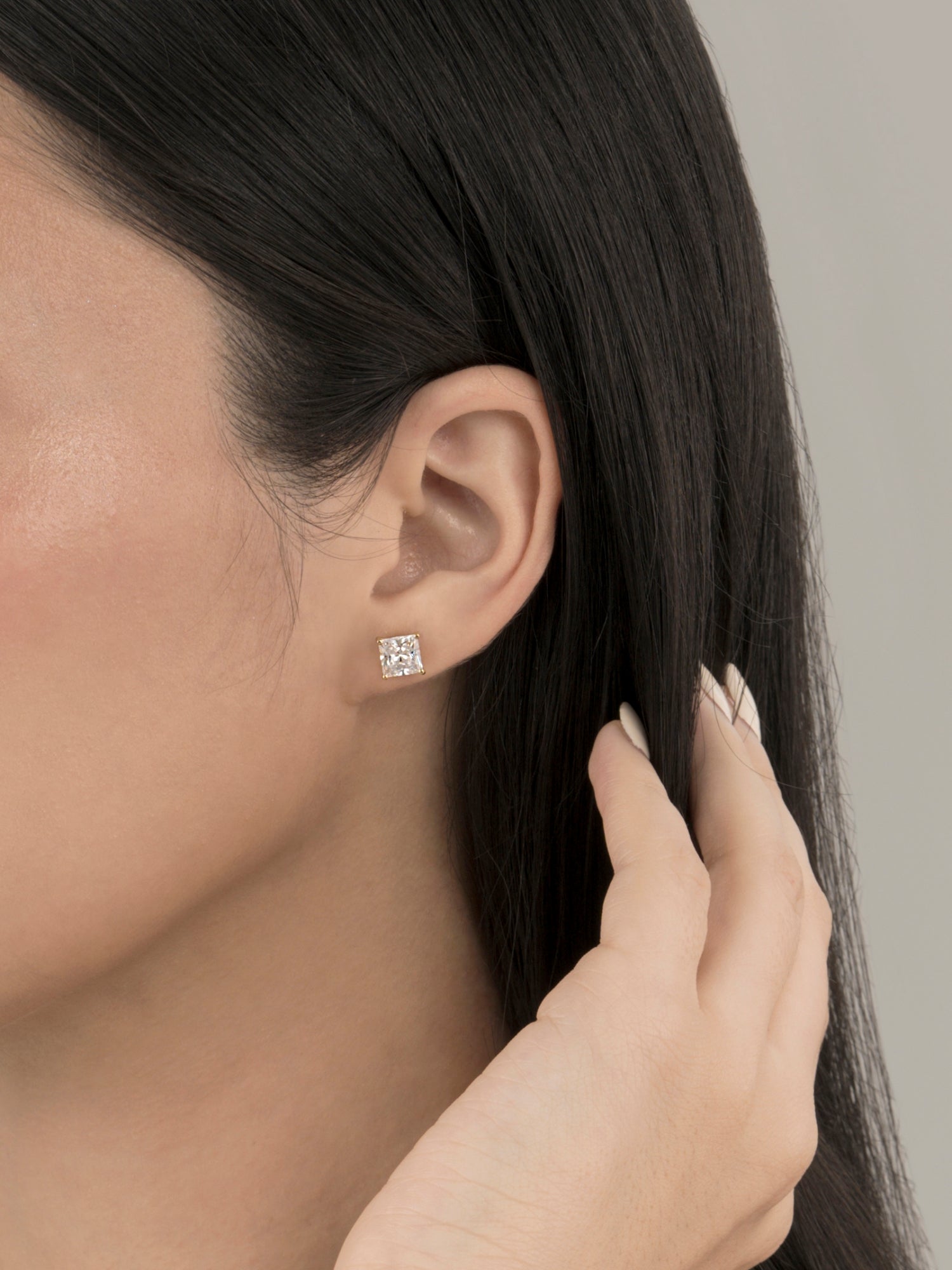 Lab-Grown Diamond 2.0 cttw Princess Solitaire Earrings