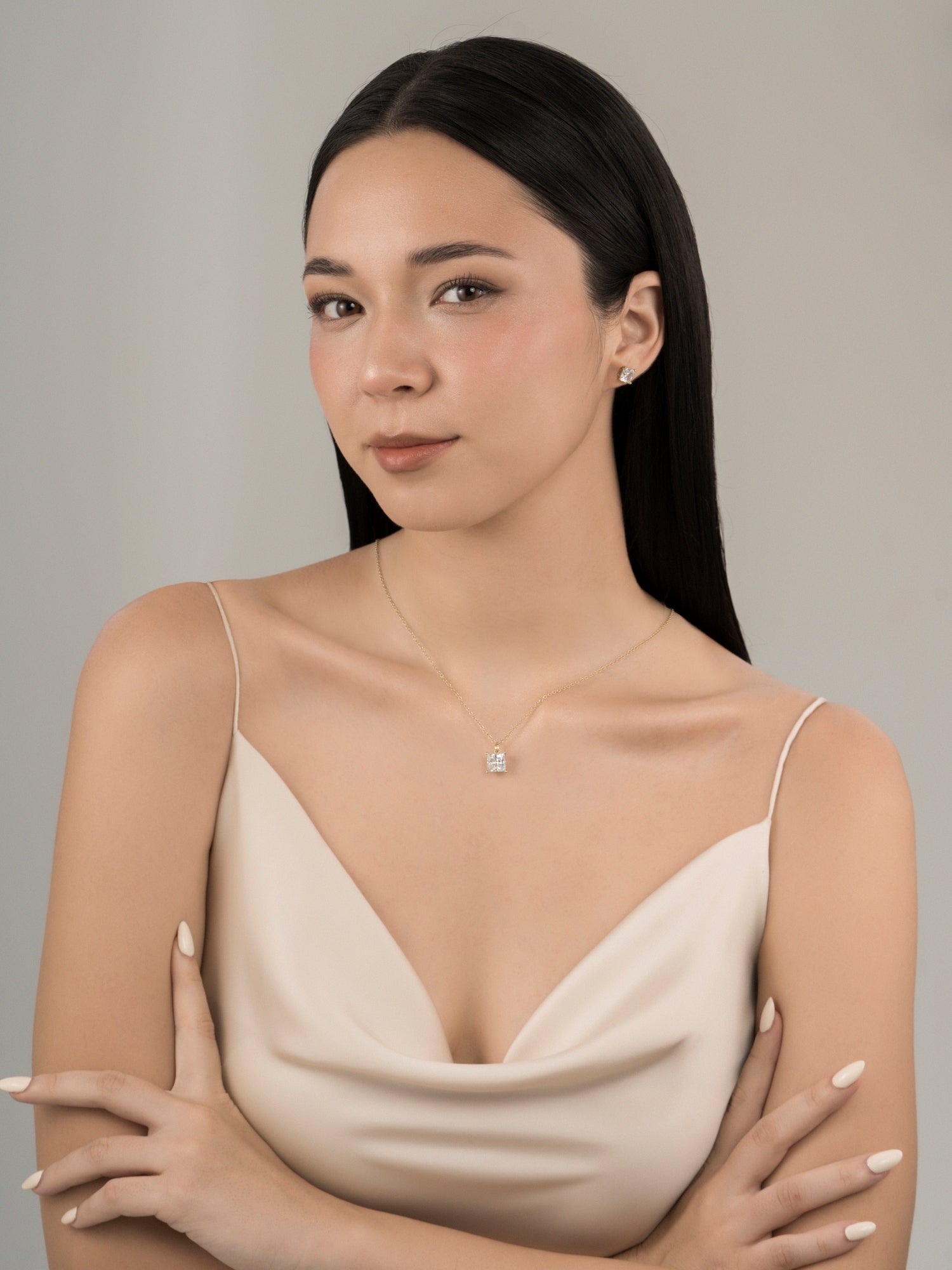 Lab-Grown Diamond 2.0 cttw Princess Solitaire Necklace