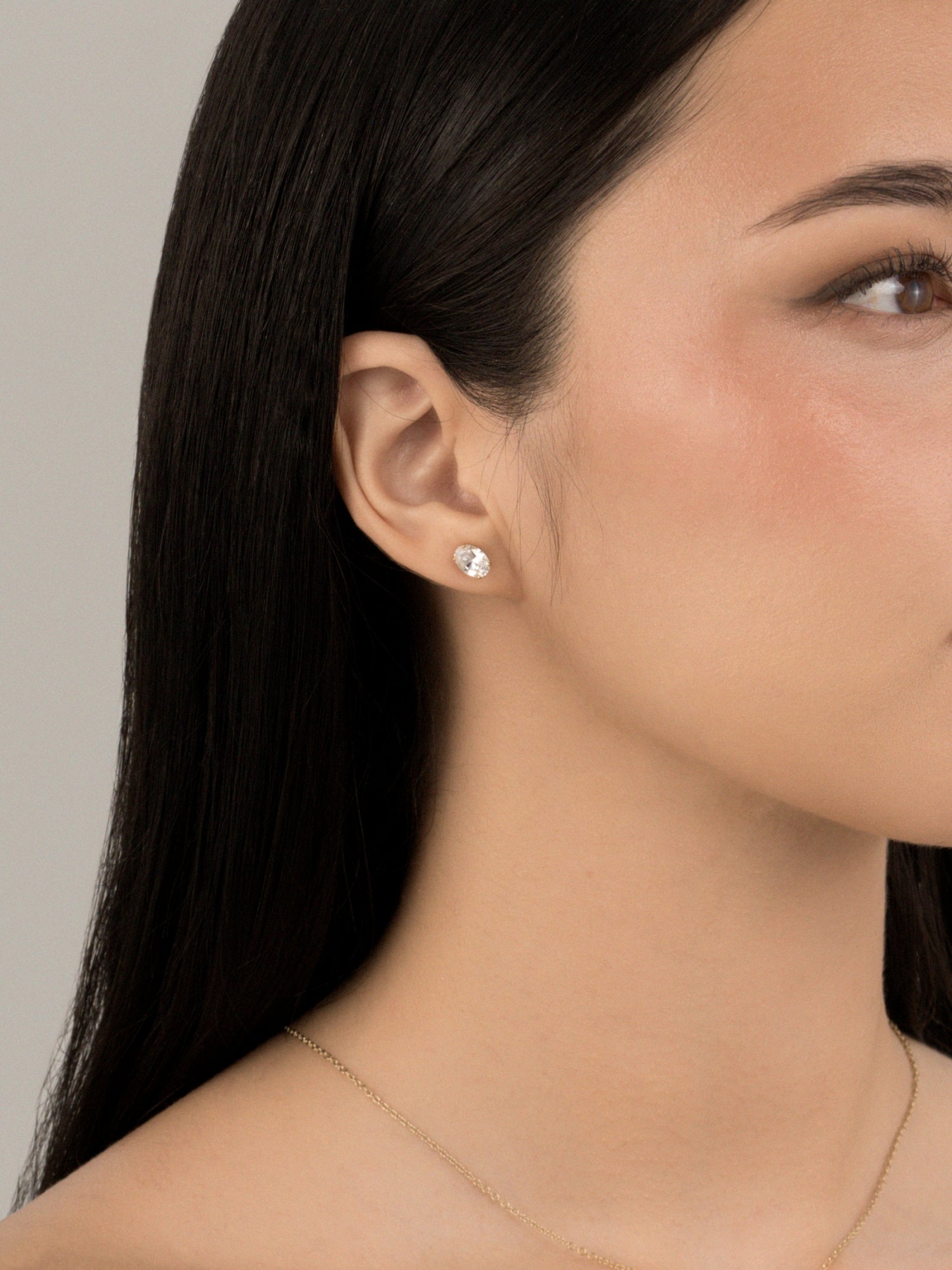 Lab-Grown Diamond 1.0 cttw Oval Solitaire Earrings