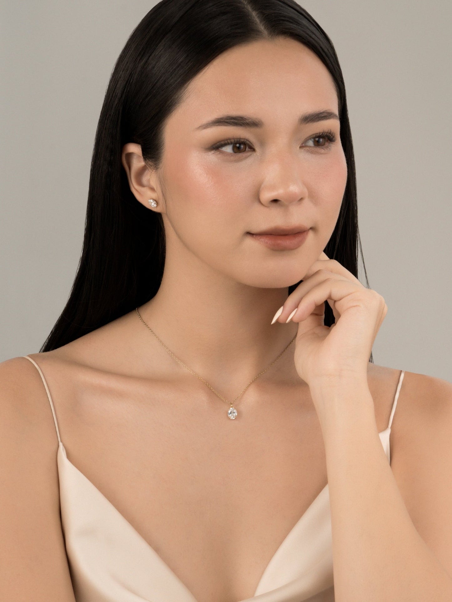 Diamonbliss Lab-Grown Diamond 1.0 cttw Oval Solitaire Necklace
