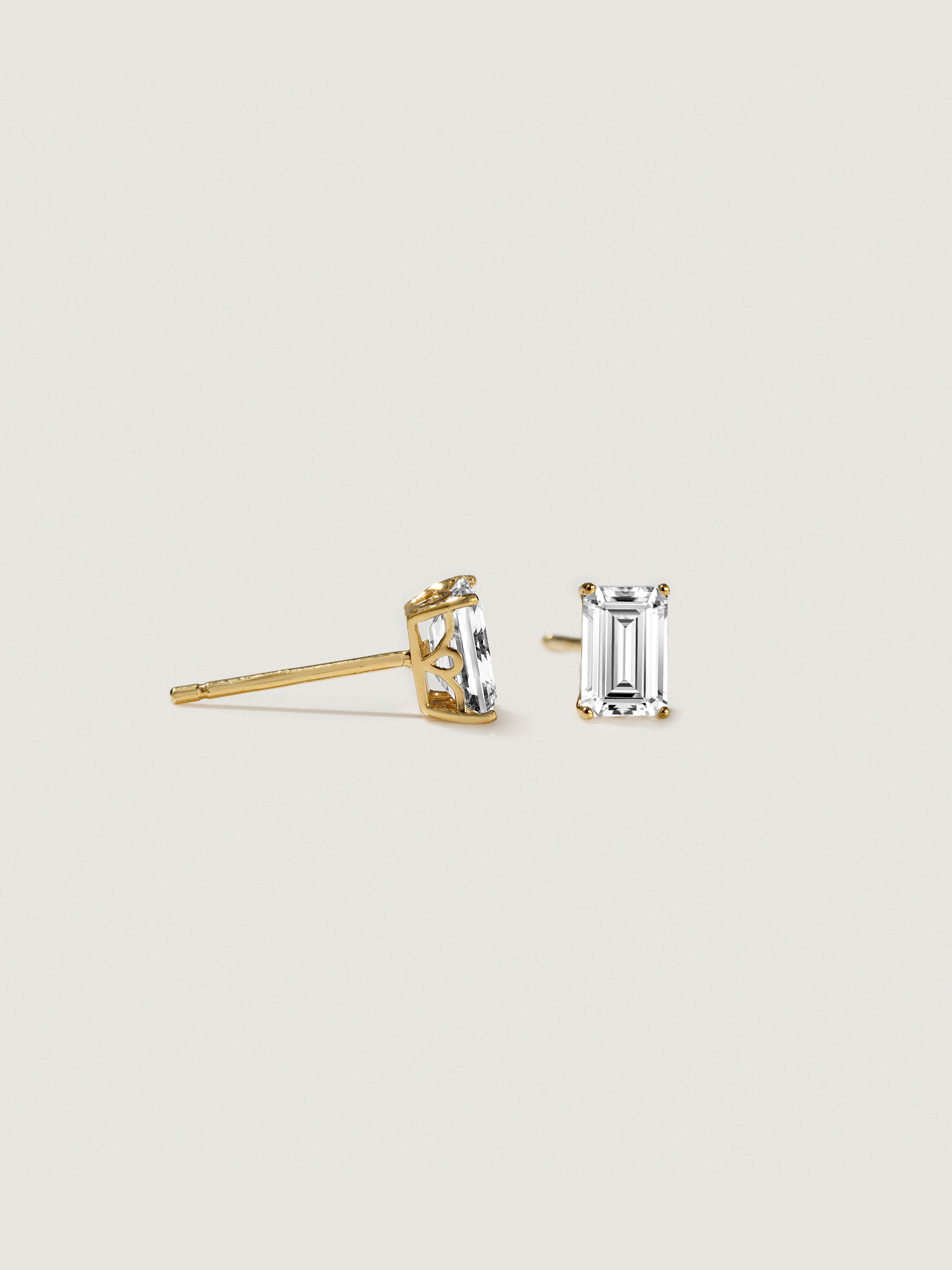 Lab-Grown Diamond 1.0 cttw Emerald Solitaire Earrings