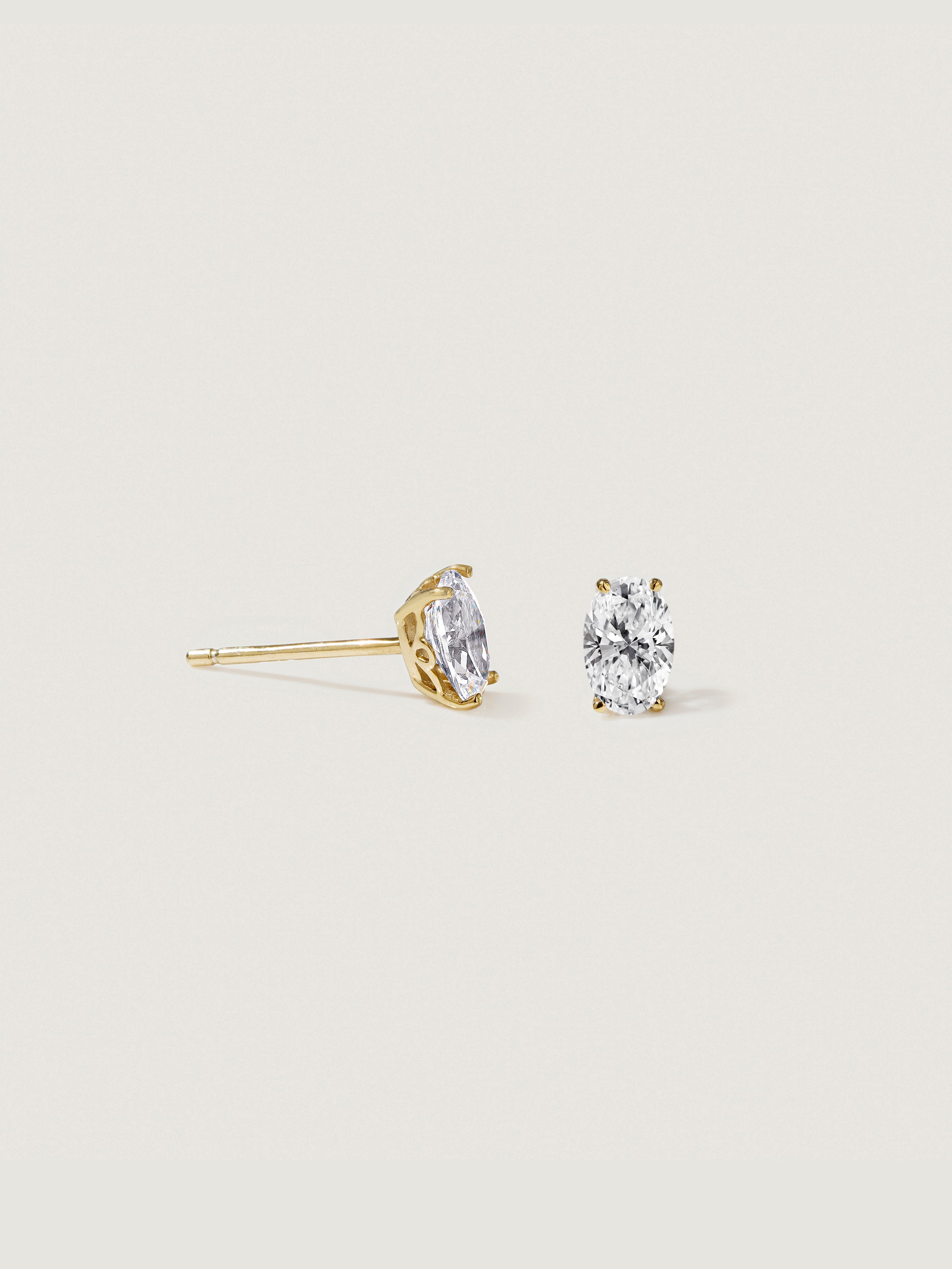 Lab-Grown Diamond 1.0 cttw Oval Solitaire Earrings