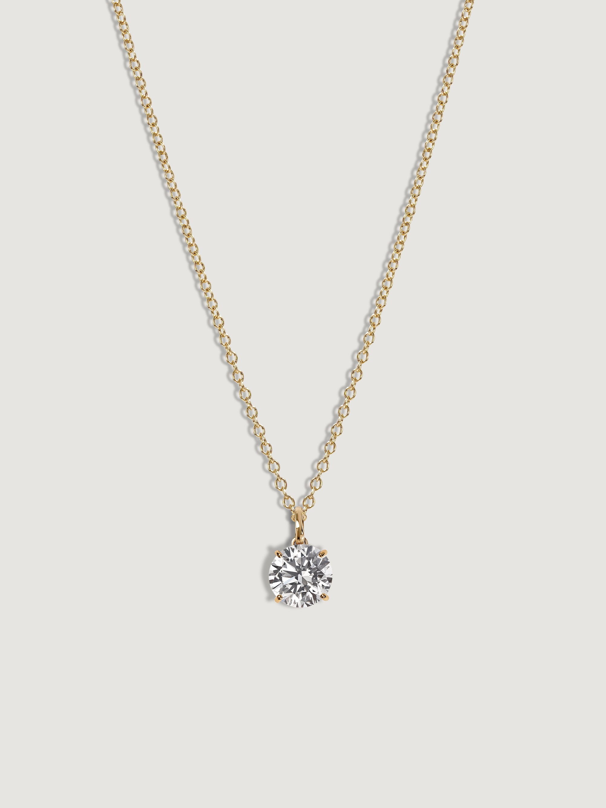 Lab-Grown Diamond 1.0 cttw Round Solitaire Necklace