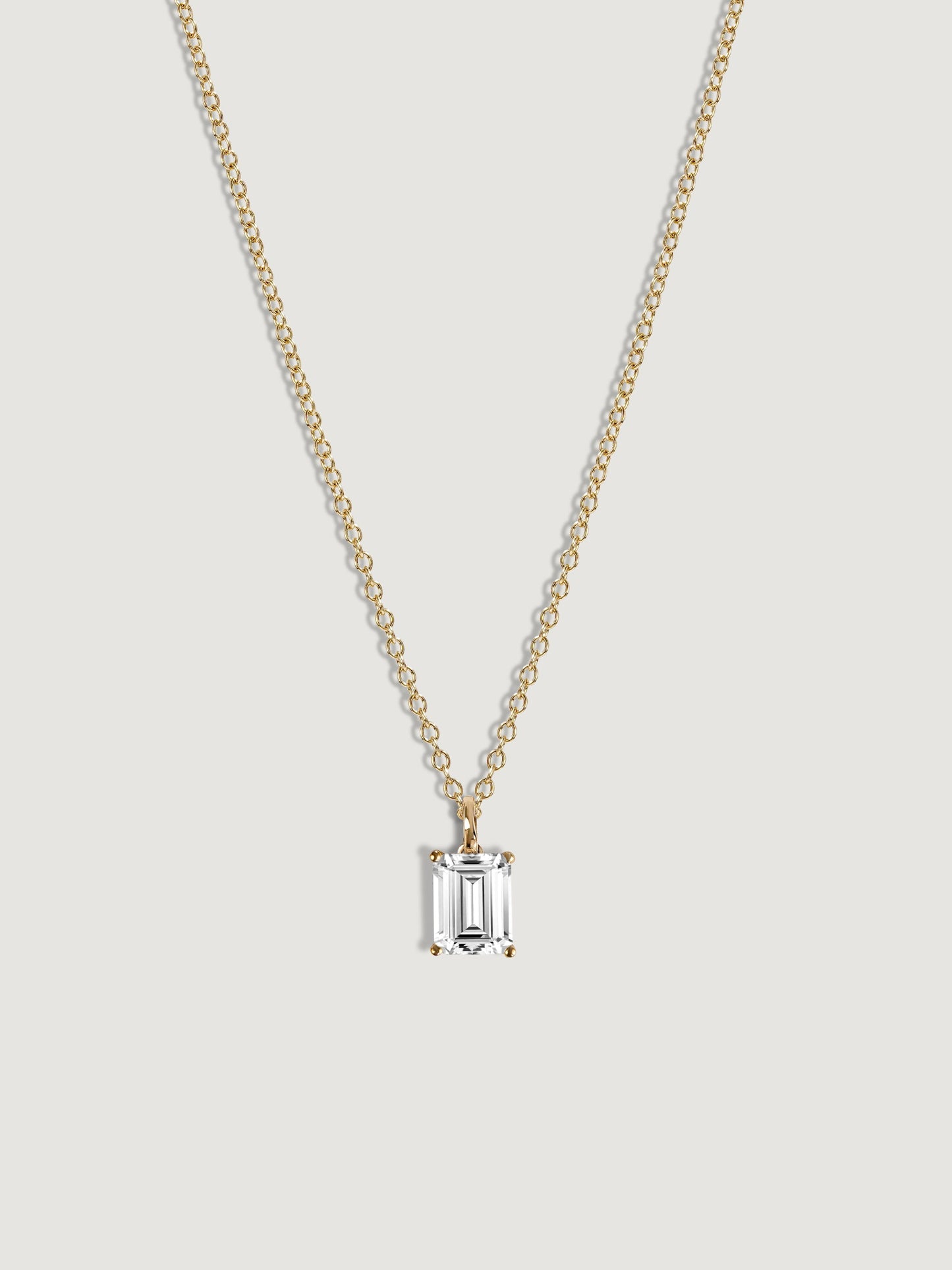 Diamonbliss Lab-Grown Diamond 1.0 cttw Emerald Solitaire Necklace
