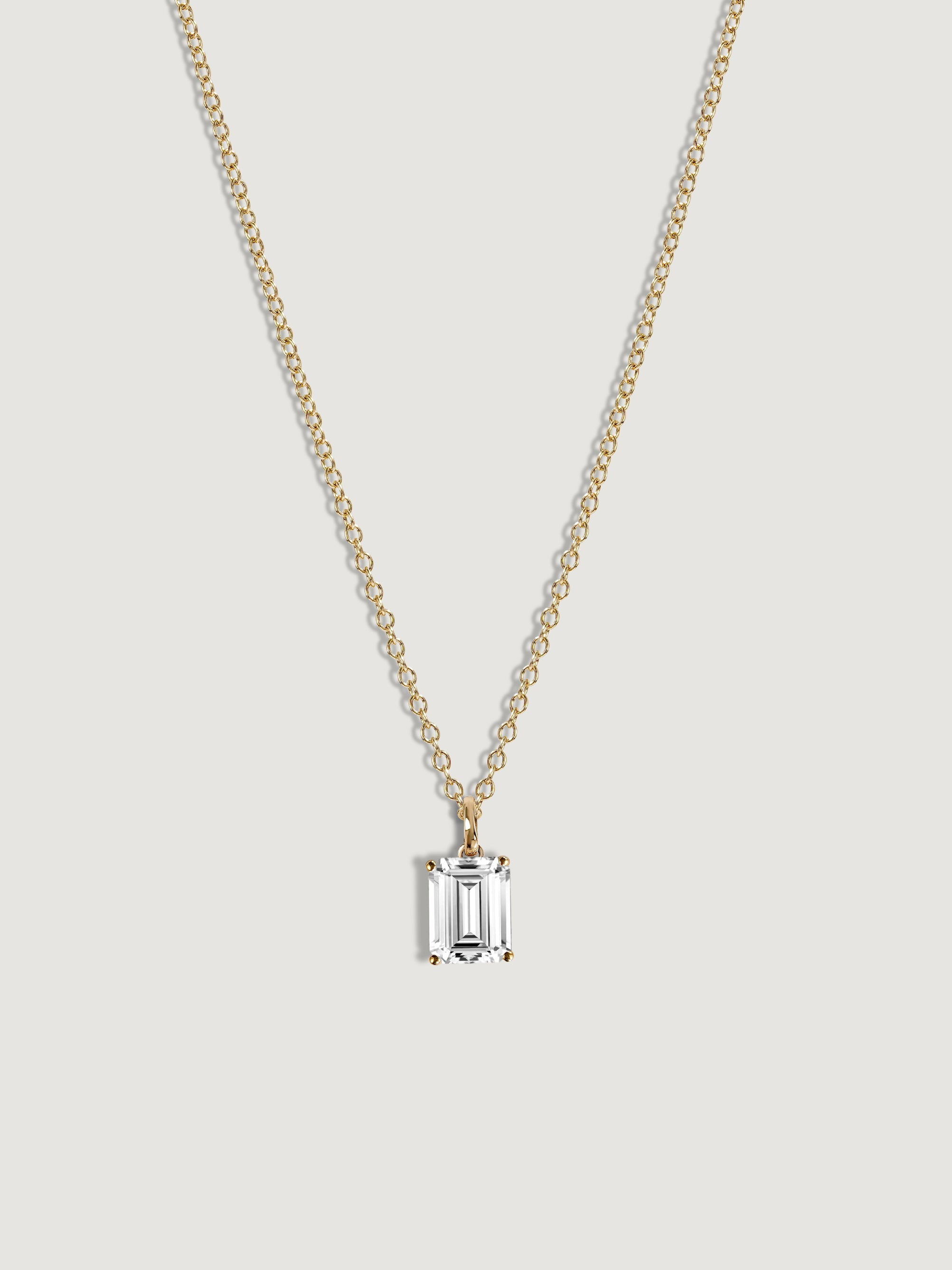 Lab-Grown Diamond 2.0 cttw Emerald Solitaire Necklace