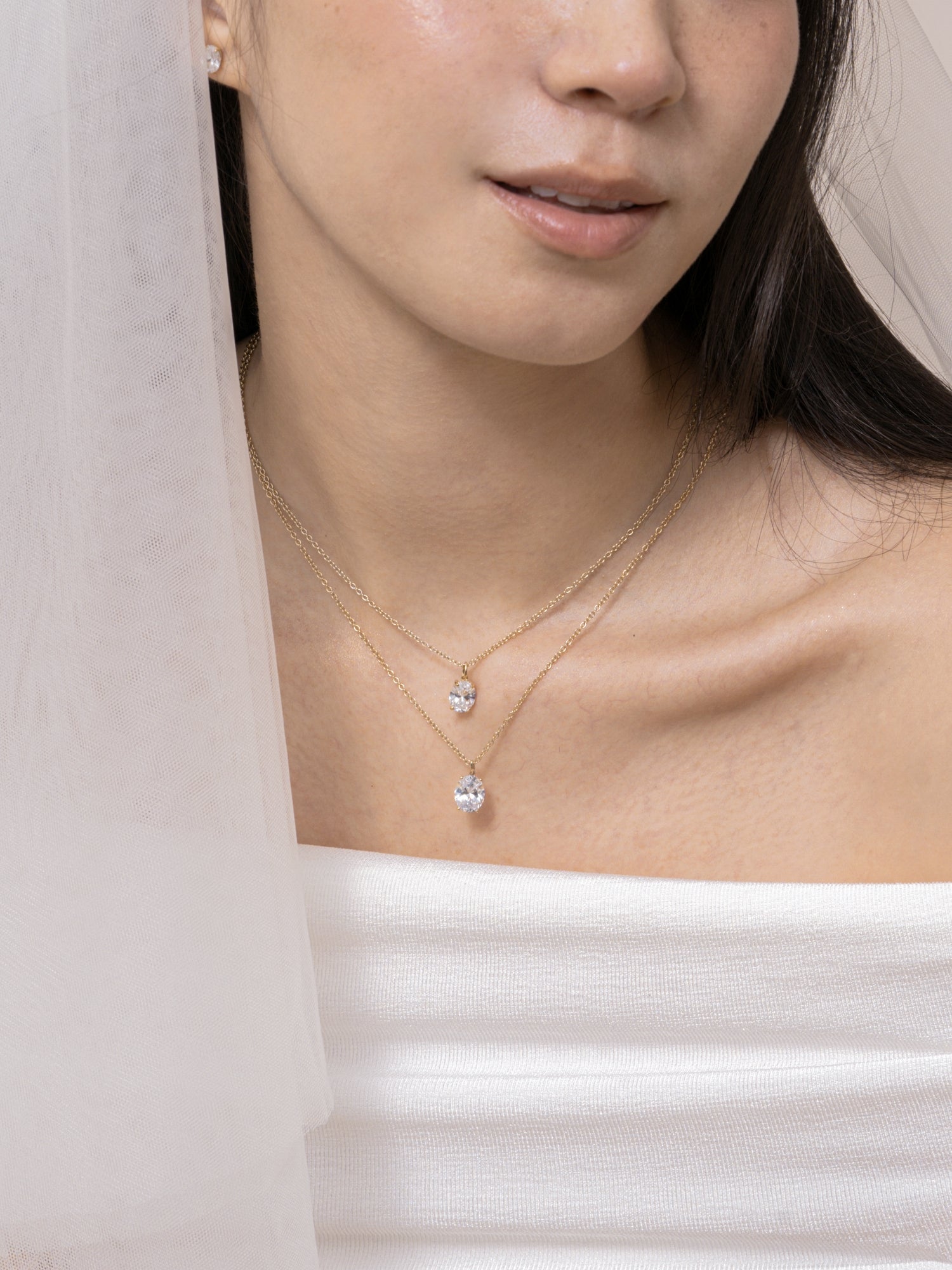 Lab-Grown Diamond 1.0 cttw Oval Solitaire Necklace