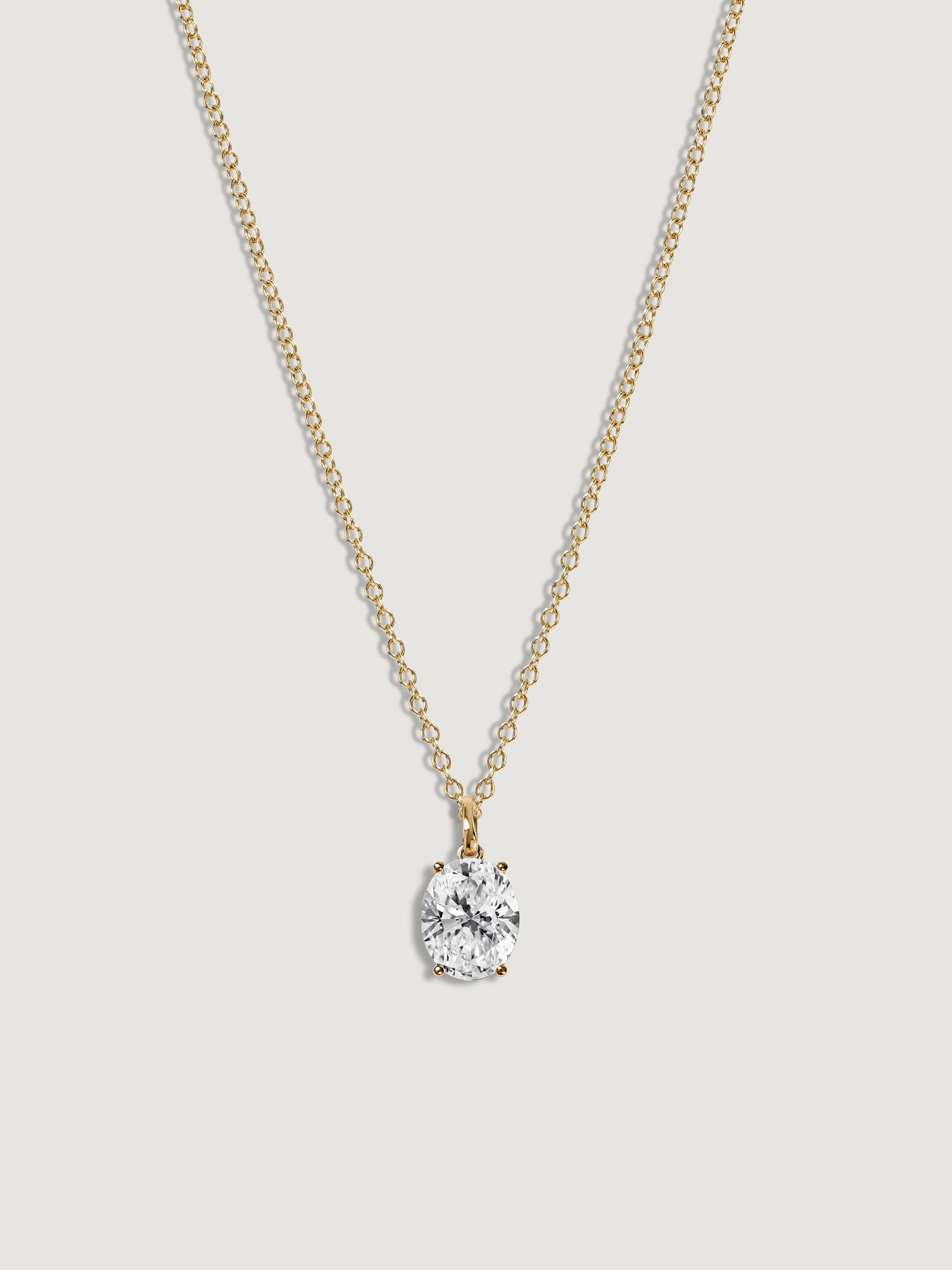Lab-Grown Diamond 2.0 cttw Oval Solitaire Necklace