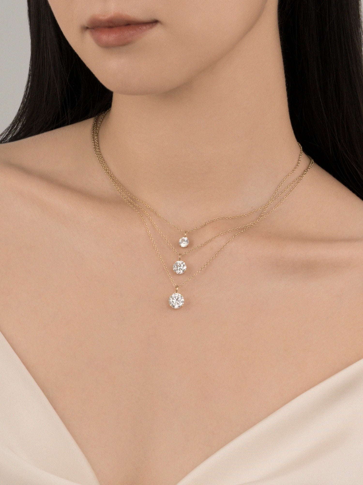Lab-Grown Diamond 0.5 cttw Round Solitaire Necklace