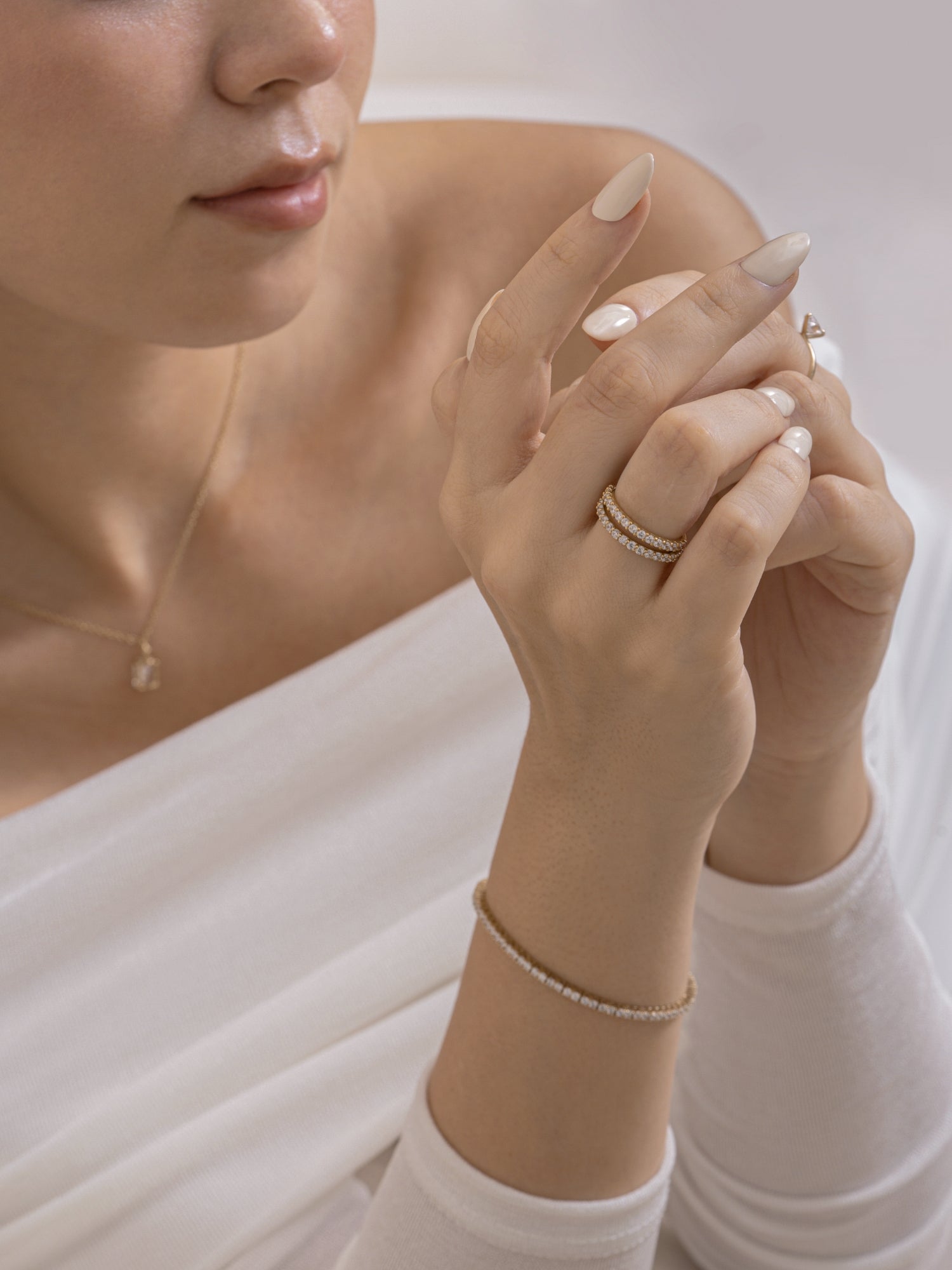 Lab-Grown Diamond 0.5 cttw Pave Half Band Ring