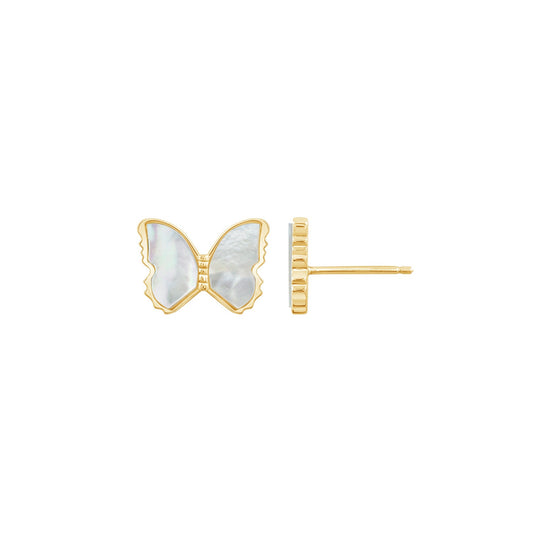 Pearly Butterfly Stud Earrings