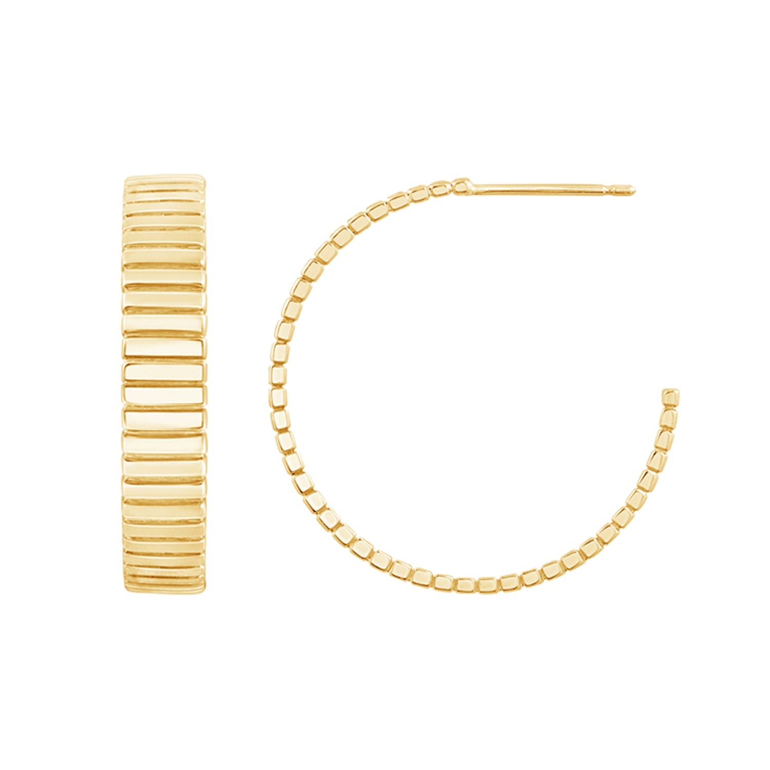 18K Gold Vermeil Ribbed Statement Hoop Earrings | Women's Jewelry by Uncommon James