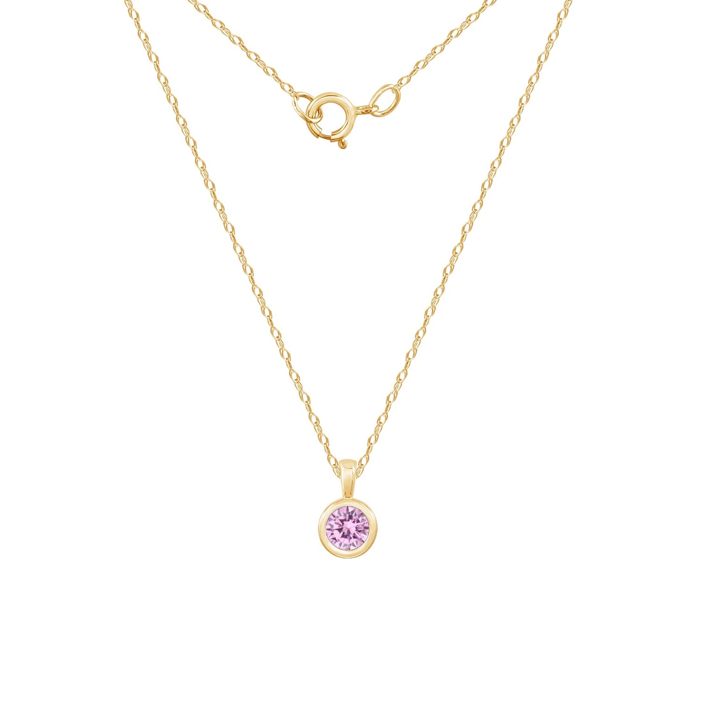 10K Gold Birthstone Necklace