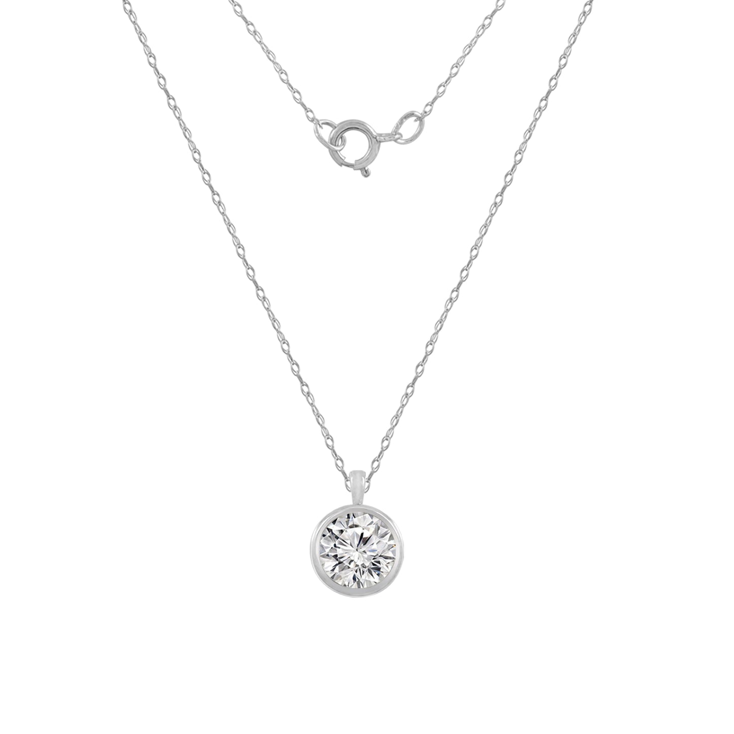 Gold Bezel Solitaire Necklace