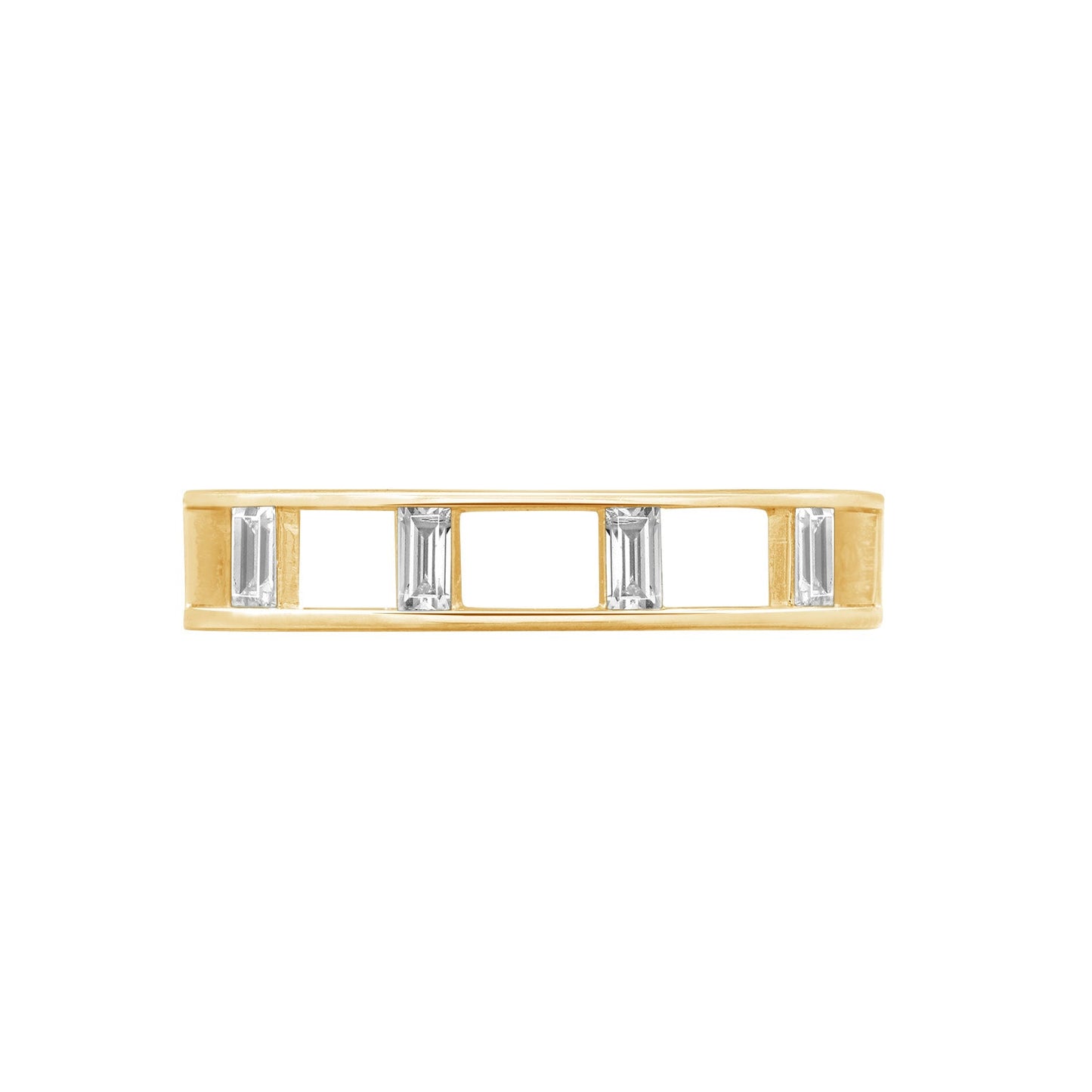 Vertical Baguette Hollow Band Ring