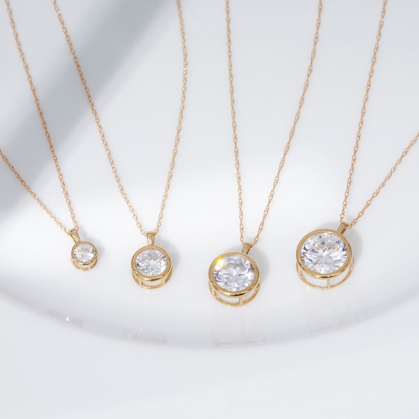 Gold Bezel Solitaire Necklace