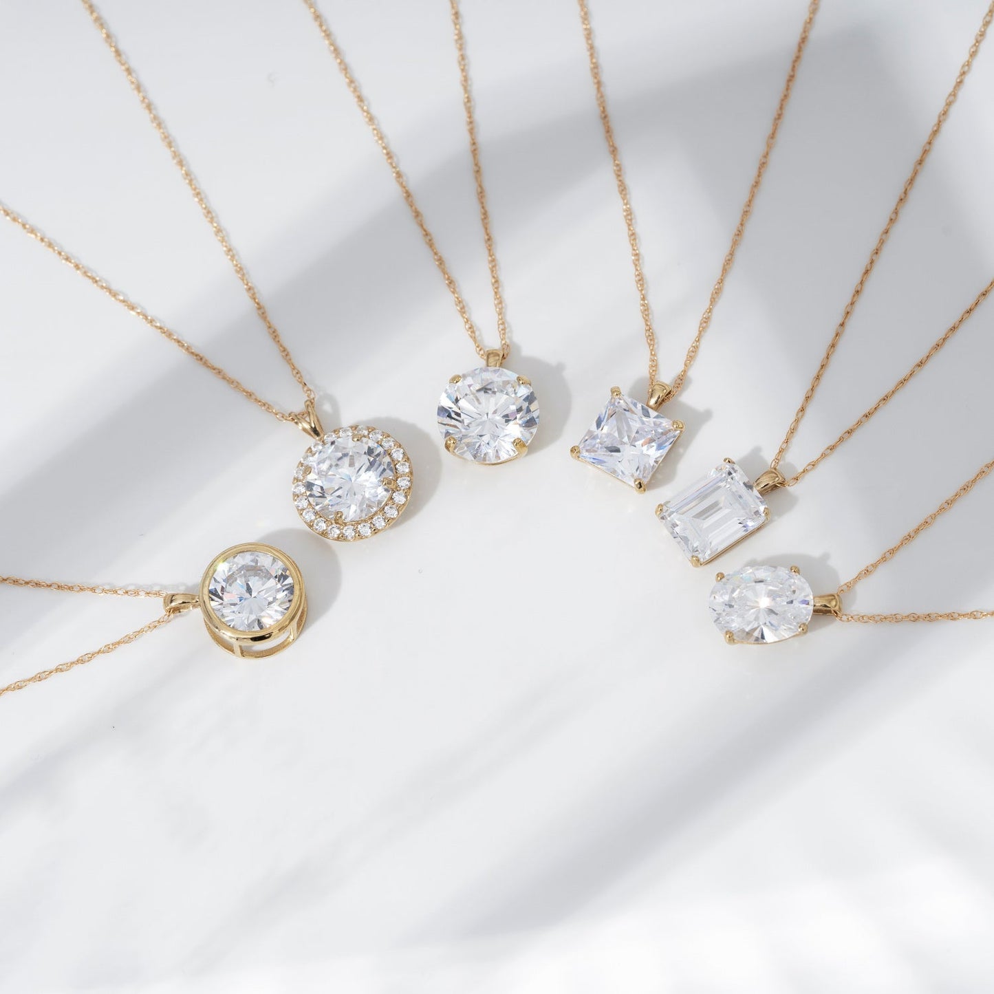 Gold Round Solitaire Necklace