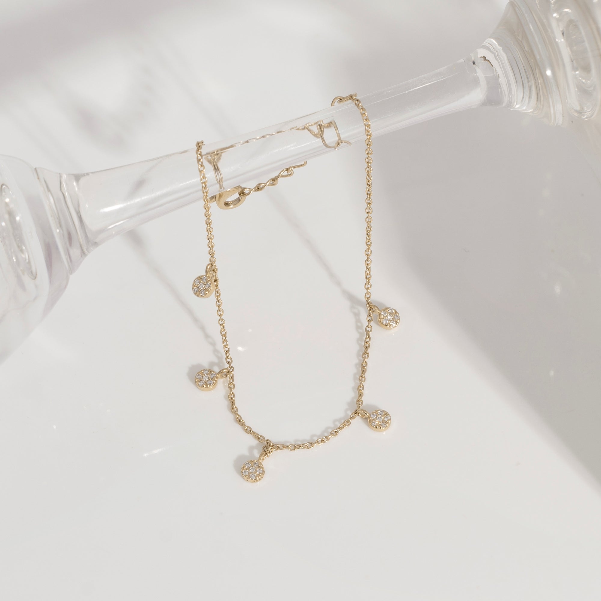 Lab Grown Diamond Pave Round Dangle Bracelet
