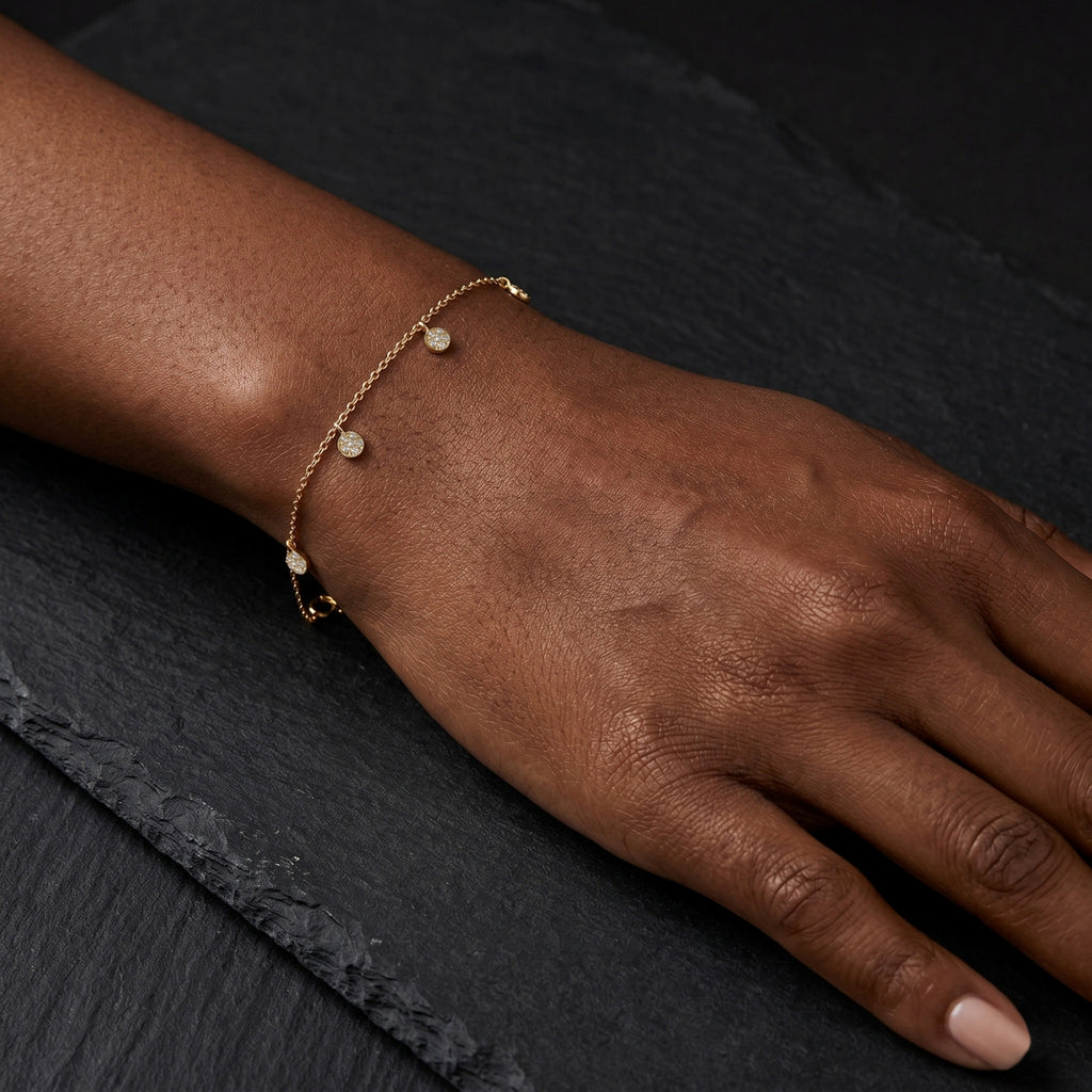 Lab Grown Diamond Pave Round Dangle Bracelet