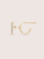 Lab Grown Diamond Starburst Open Hoop Earrings