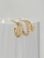 Lab Grown Diamond Starburst Open Hoop Earrings