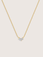 Lab Grown Diamond Asymmetric Two-Stone Cluster Necklace