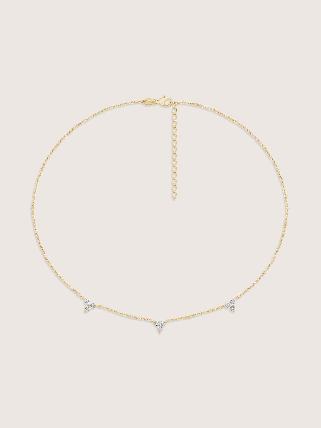 Lab Grown Diamond Trio Station Necklace