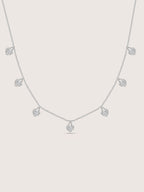 Lab Grown Diamond Heart Shaped Dangle Station Necklace