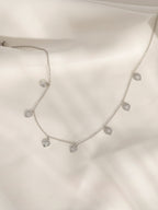 Lab Grown Diamond Heart Shaped Dangle Station Necklace