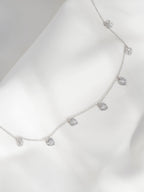 Lab Grown Diamond Heart Shaped Dangle Station Necklace