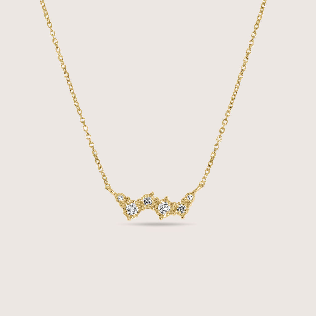 Lab Grown Diamond Six-Stone Wave Pendant Necklace
