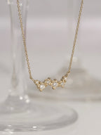 Lab Grown Diamond Six-Stone Wave Pendant Necklace