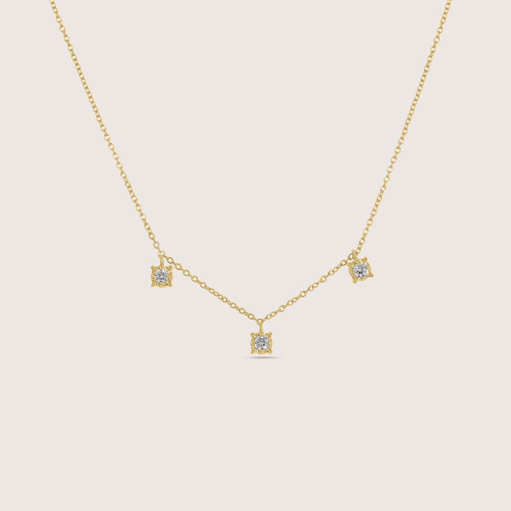 Lab Grown Diamond Dangle Stone Station Necklace