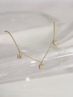 Lab Grown Diamond Dangle Stone Station Necklace