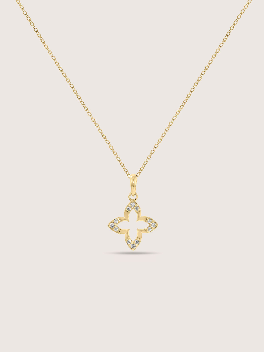 Lab Grown Diamond Accent Floral Charm Necklace