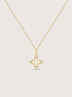 Lab Grown Diamond Accent Floral Charm Necklace