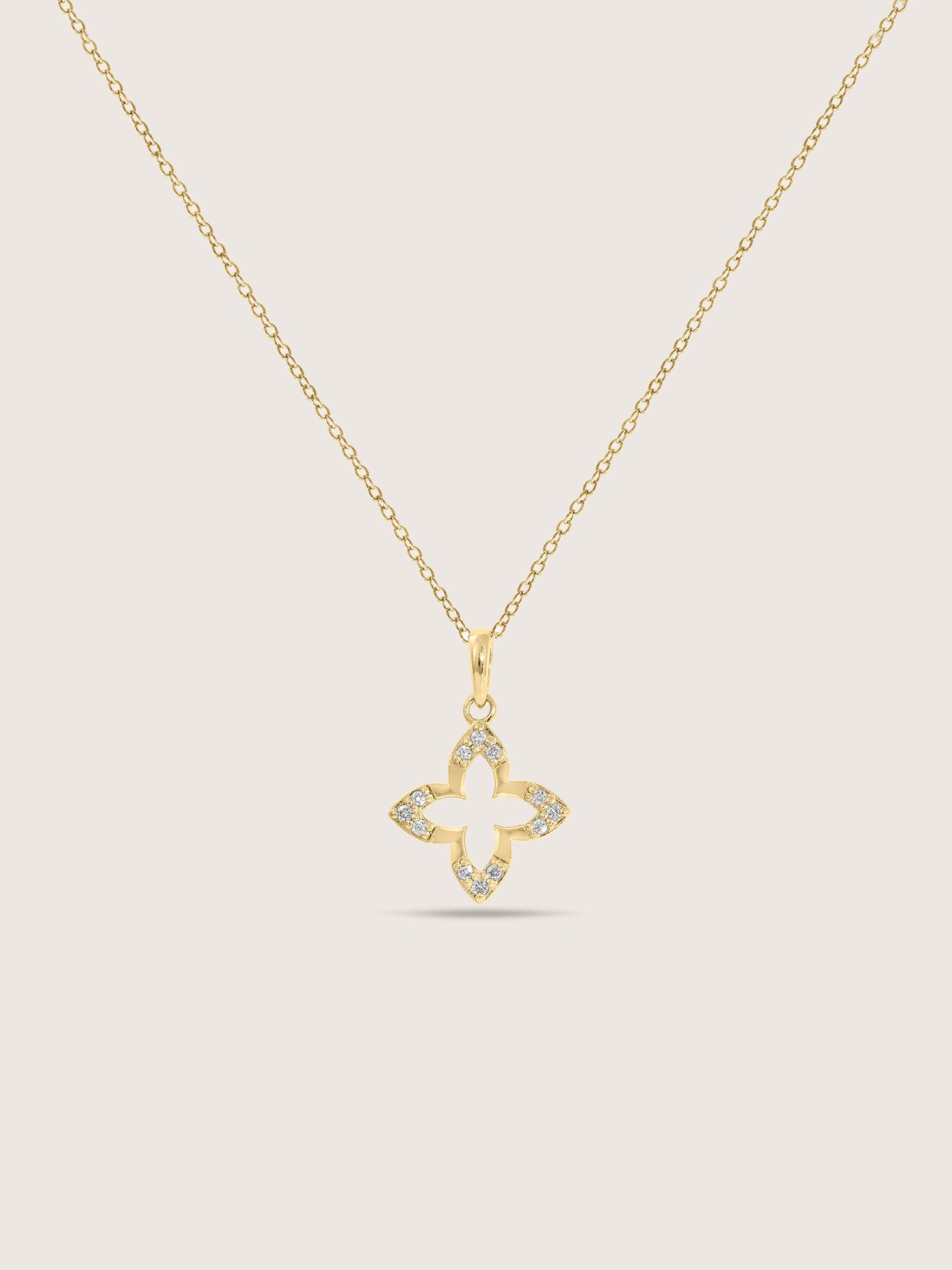 Lab Grown Diamond Accent Floral Charm Necklace