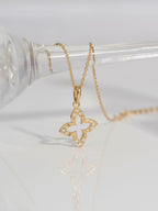 Lab Grown Diamond Accent Floral Charm Necklace