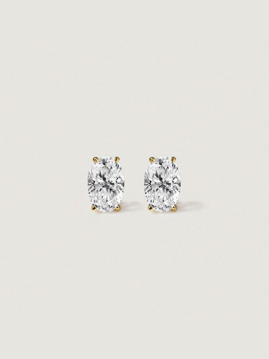 Diamonbliss Lab-Grown Diamond 1.0 cttw Oval Solitaire Earrings