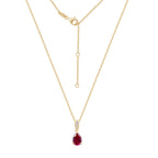 Ruby Pear With Lab Grown Diamond Accent Pendant Necklace
