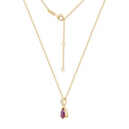Ruby Pear With Lab Grown Diamond Accent Pendant Necklace