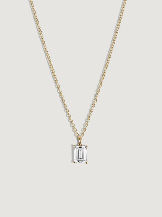 Diamonbliss Lab-Grown Diamond 1.0 cttw Emerald Solitaire Necklace