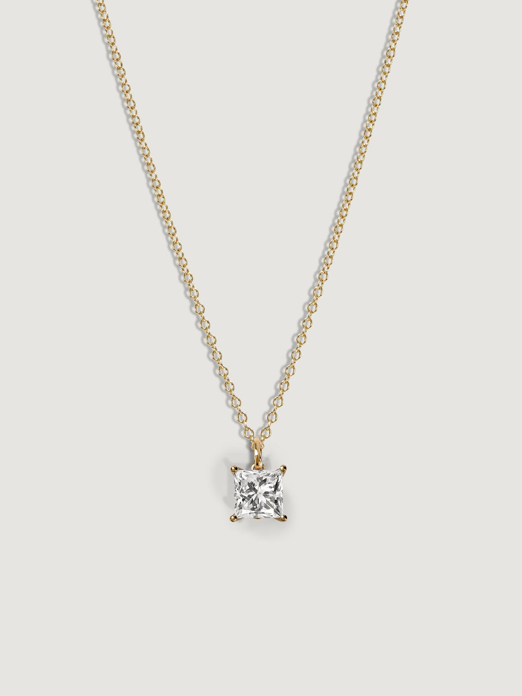 Lab-Grown Diamond 1.0 cttw Princess Solitaire Necklace