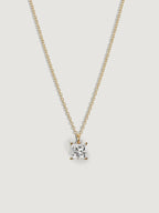 Lab-Grown Diamond 1.0 cttw Princess Solitaire Necklace