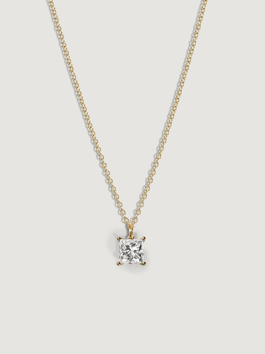 Diamonbliss Lab-Grown Diamond 1.0 cttw Princess Solitaire Necklace